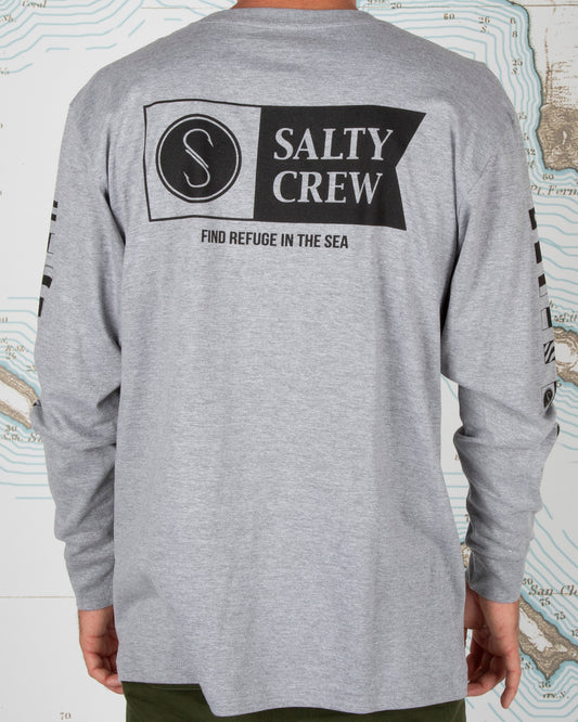 Salty Crew Men's Long Sleeves Alpha Premium L/S Tee in Athletic Heather