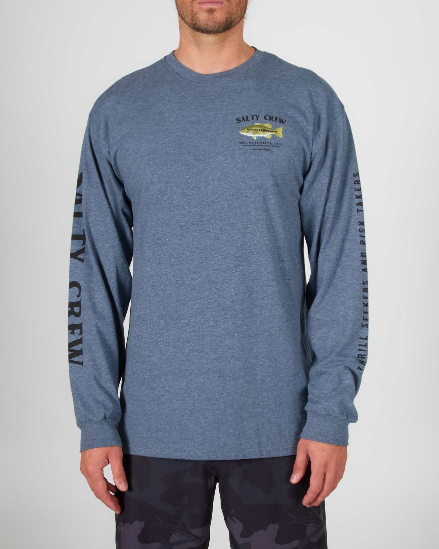 Salty crew T-SHIRT L/S Bigmouth L/S Tee - Athletic Heather  in Athletic Heather