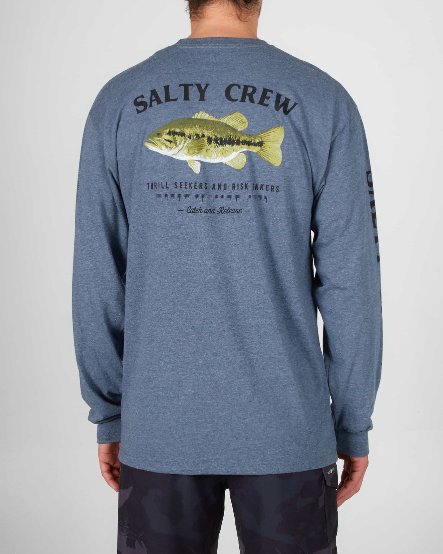 Salty crew T-SHIRTS L/S Bigmouth L/S Tee - Athletic Heather  em Athletic Heather