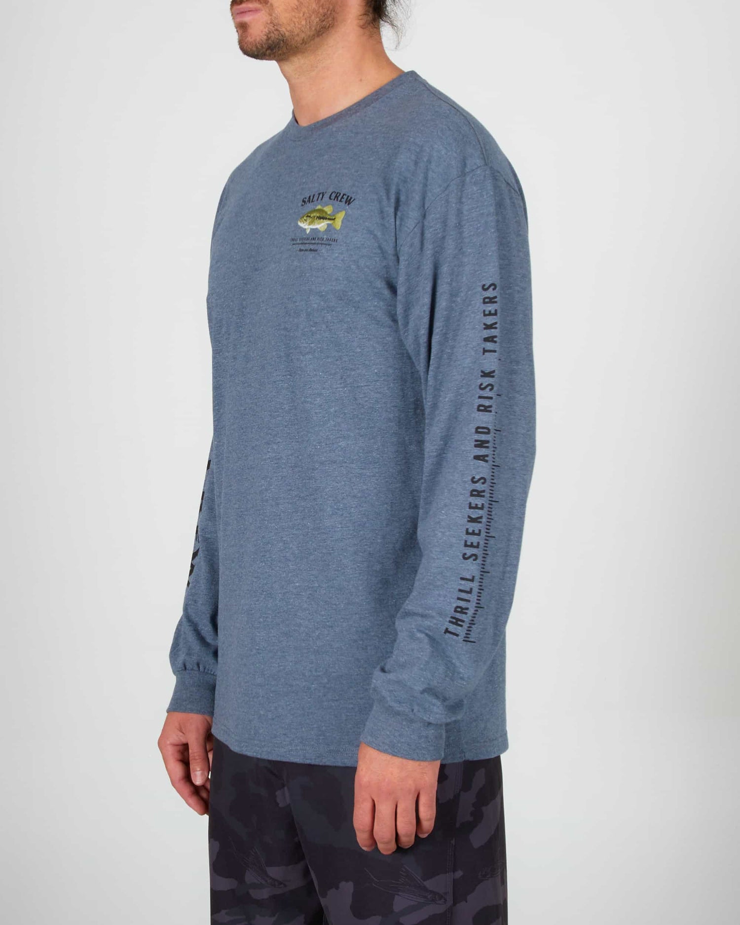 Salty crew T-SHIRT L/S Bigmouth L/S Tee - Athletic Heather  in Athletic Heather