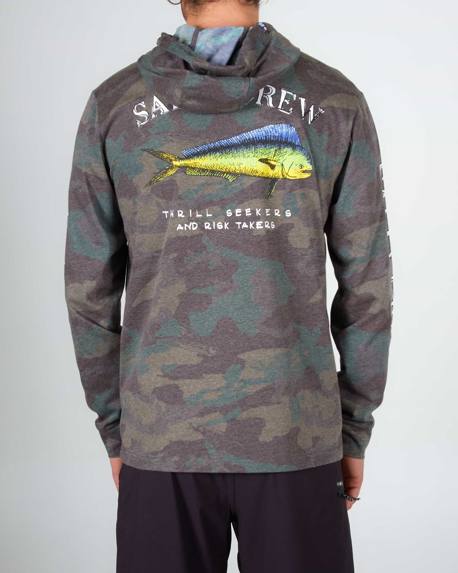 Salty crew TECH TEES EL DORADO HOOD TECH TEE - Camo em Camo