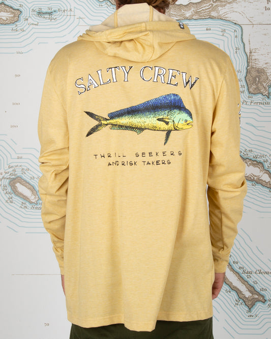 Salty crew Protezione solare da uomo El Dorado Cappuccio Kelp Tech Tee in Kelp