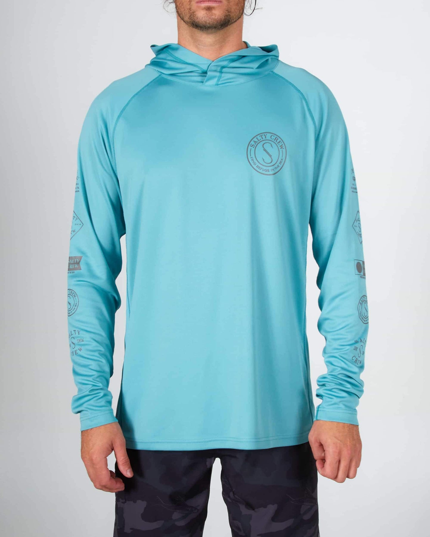 Salty crew Protezione solare PALOMAR 2 PINNACLE UV HOOD - DARK AQUA in DARK AQUA