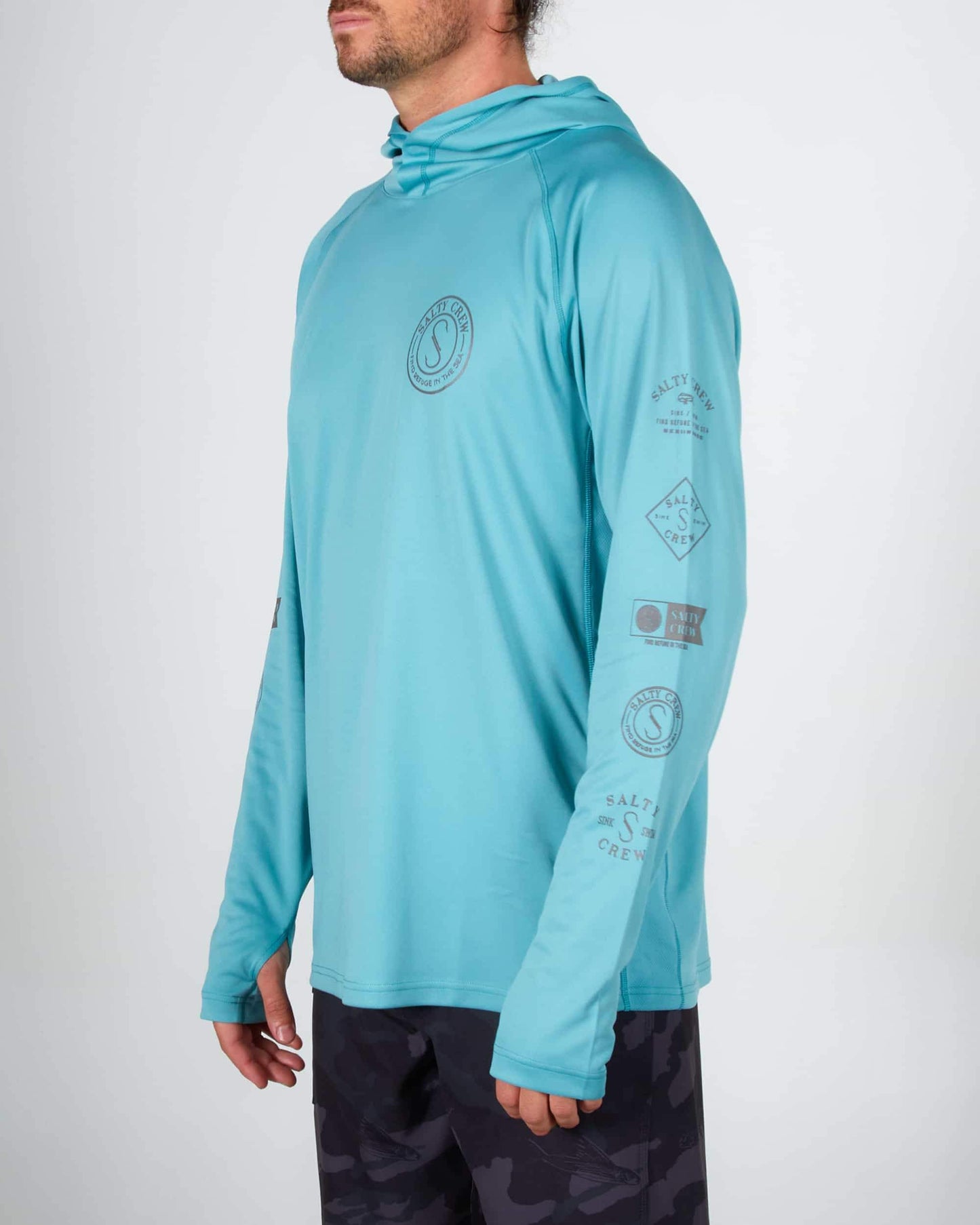 Salty crew Protezione solare PALOMAR 2 PINNACLE UV HOOD - DARK AQUA in DARK AQUA