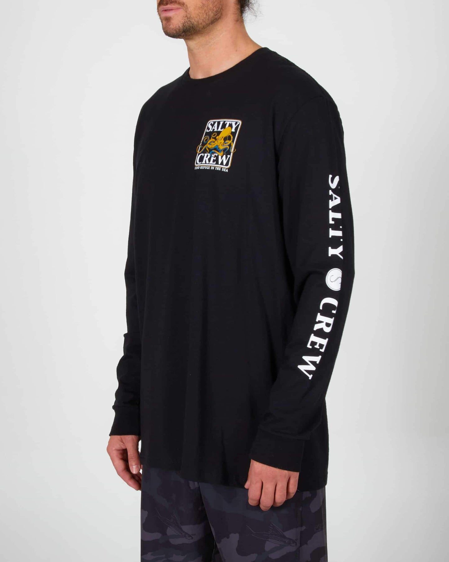 Salty crew T-SHIRTS L/S INK SLINGER STANDAARD L/S TEE - Black in Black