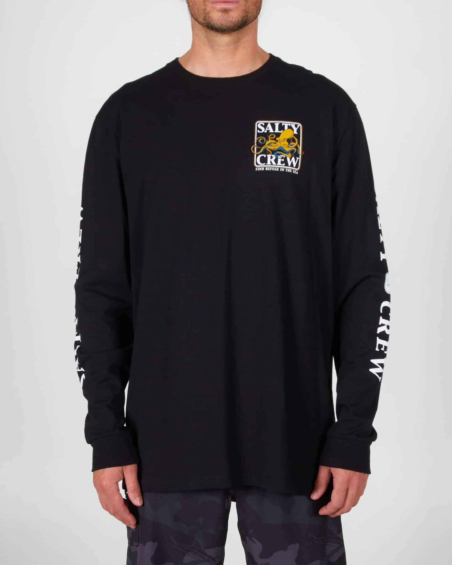 Salty crew T-SHIRTS L/S INK SLINGER STANDARD L/S TEE - Black em Black