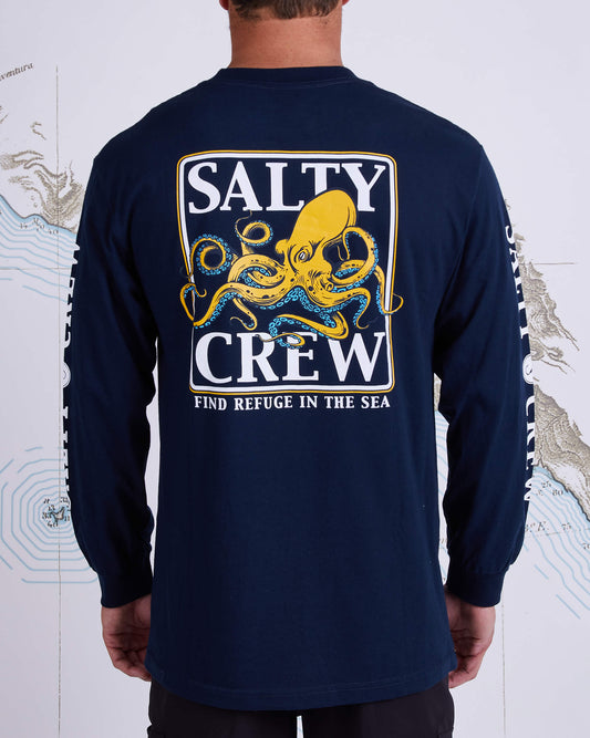 Salty crew Men's Long Sleeves INK SLINGER STANDARD L/S TEE in Navy
