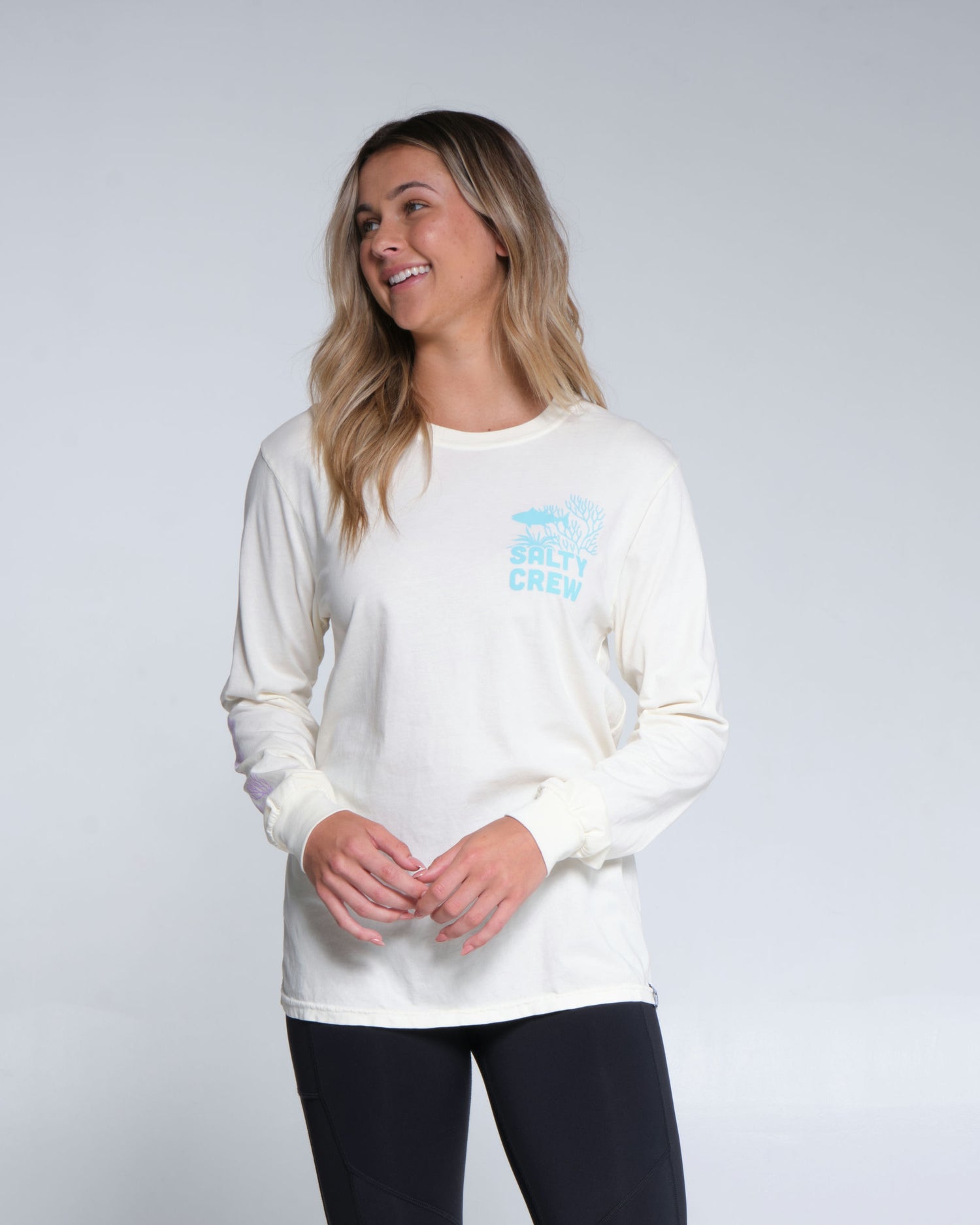 Salty crew CAMISETAS L/S KELP FOREST BOYFRIEND  LS - Bone in Bone