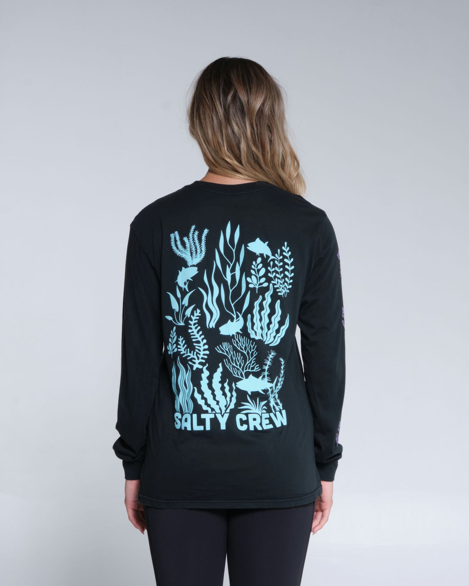 Salty crew T-SHIRTS L/S KELP FOREST BOYFRIEND  LS - Faded Black  in Faded Black