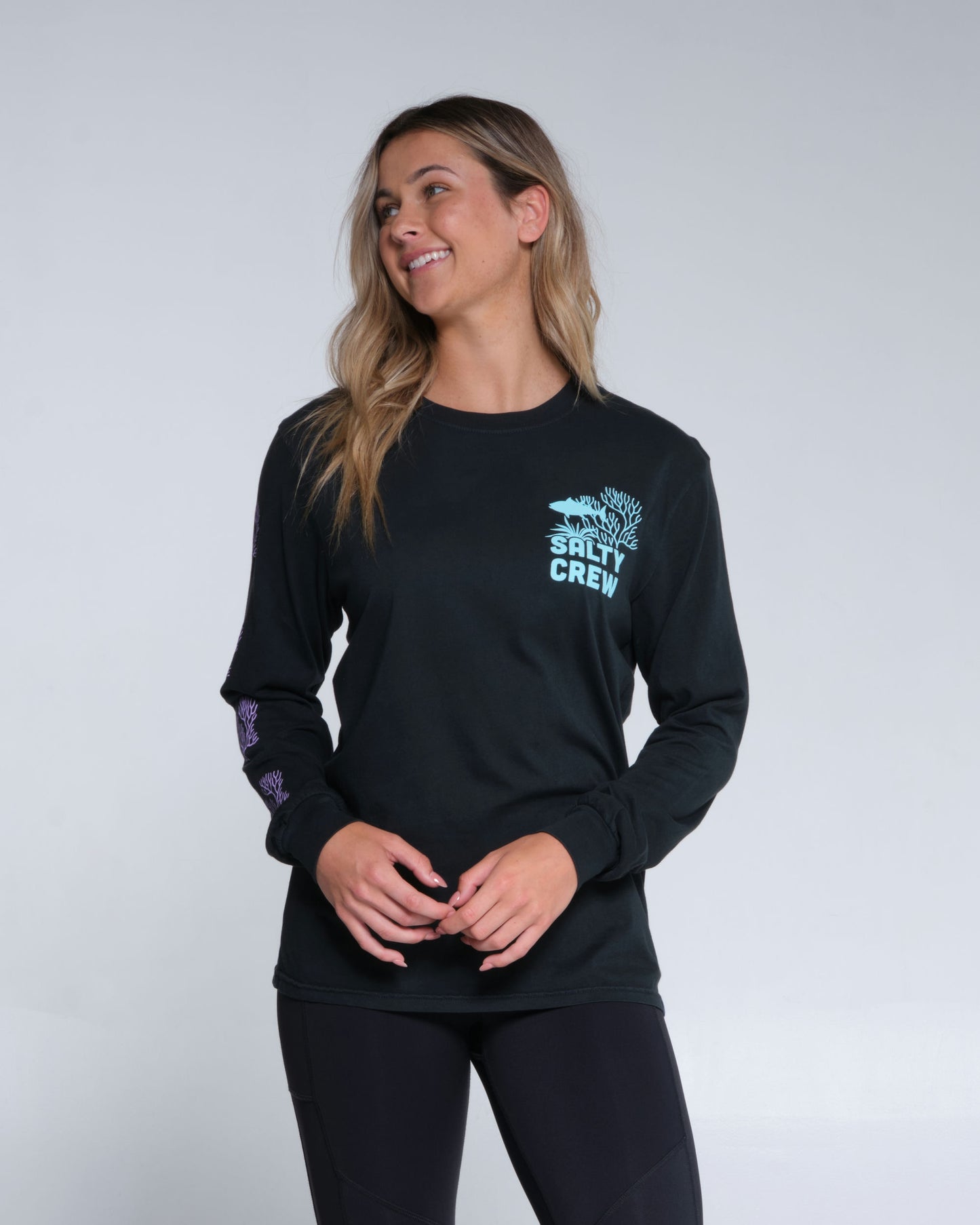 Salty crew CAMISETAS L/S KELP FOREST BOYFRIEND  LS - Faded Black  in Faded Black