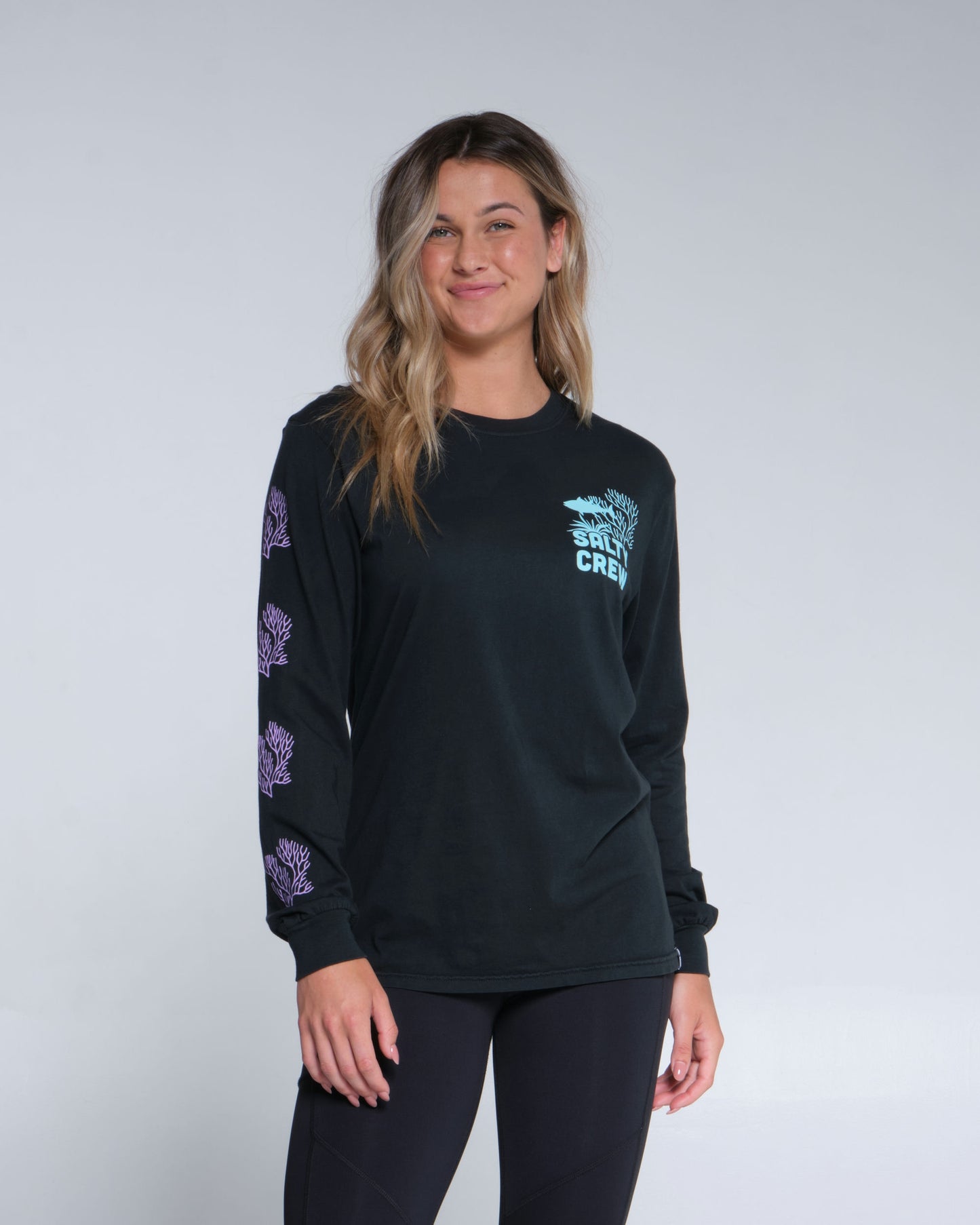 Salty crew CAMISETAS L/S KELP FOREST BOYFRIEND  LS - Faded Black  in Faded Black