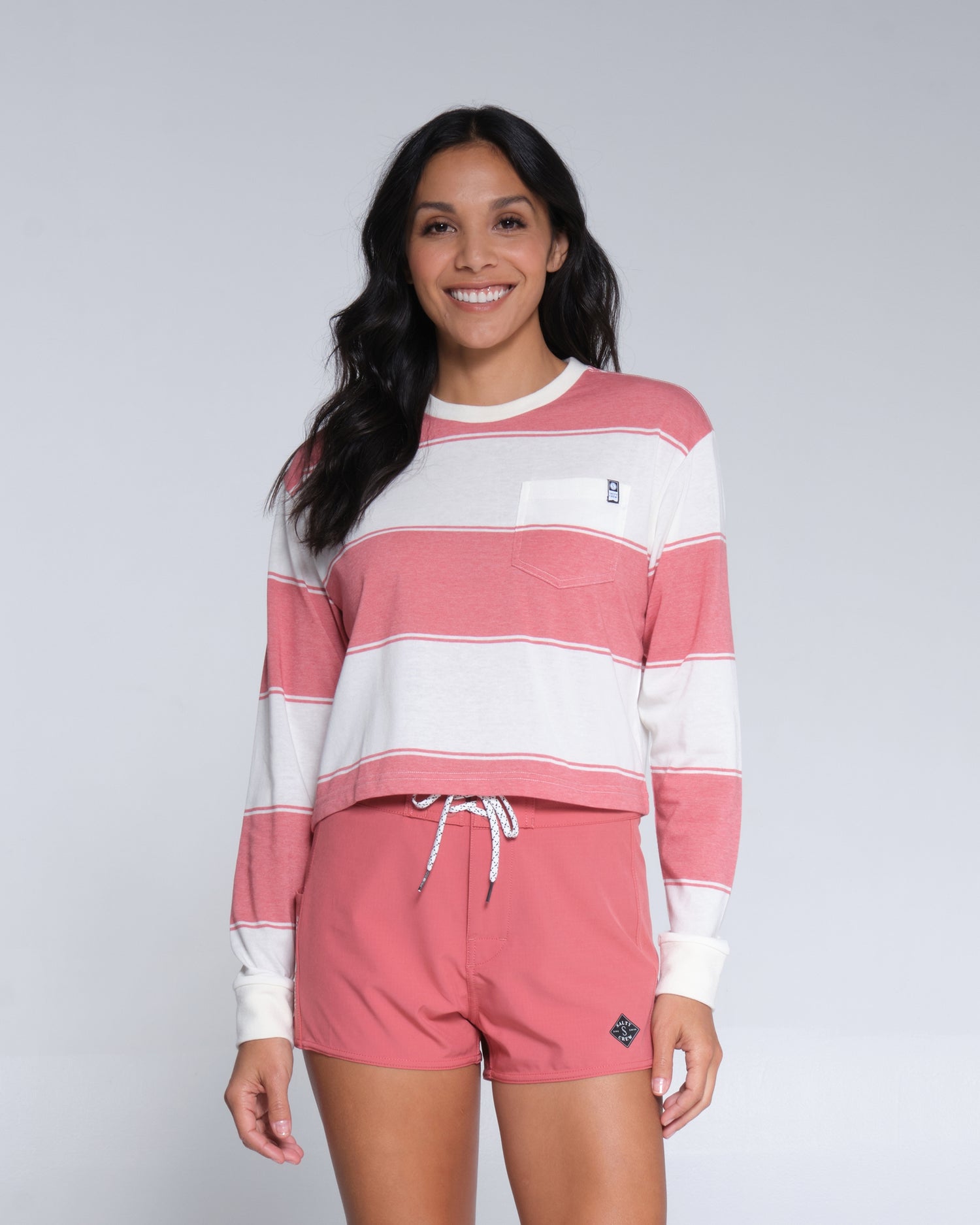 Salty crew PROTECÇÃO SOLAR LEEWARD MID WEIGHT L/S - Pau-rosa em Pau-rosa