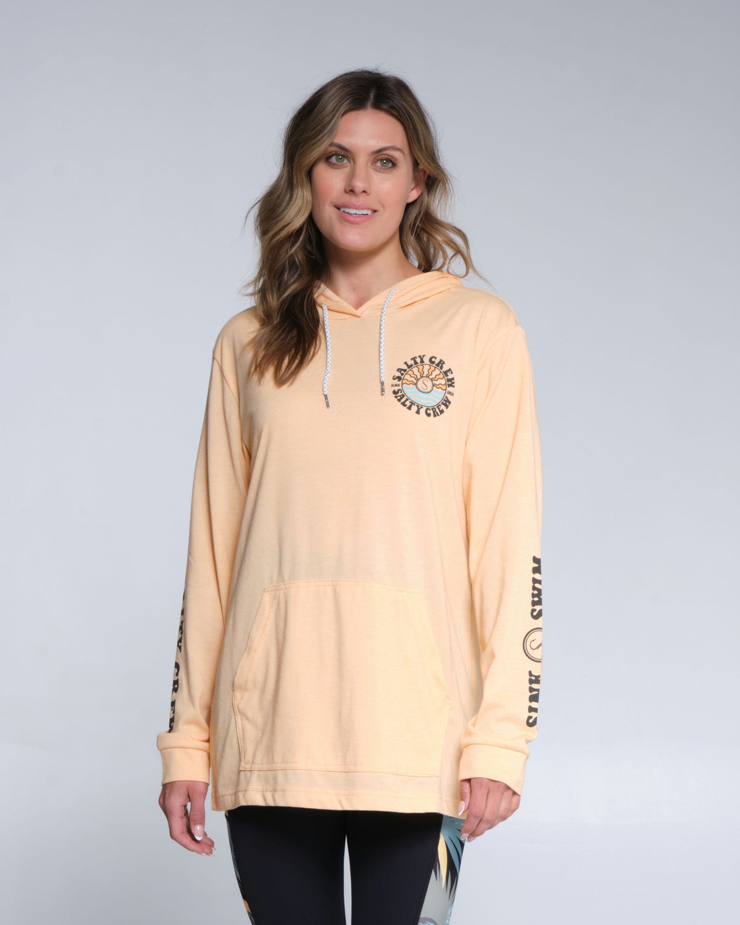 Salty crew Protezione solare SUN WAVES MID WEIGHT HOODY - Apricot in Apricot