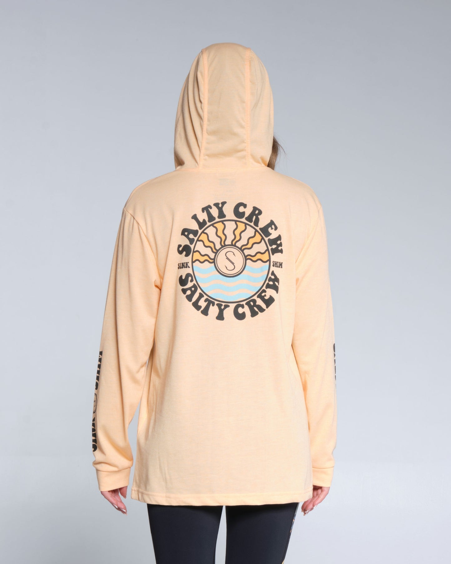 Salty crew PROTECÇÃO SOLAR SUN WAVES MID WEIGHT HOODY - Damasco em Damasco