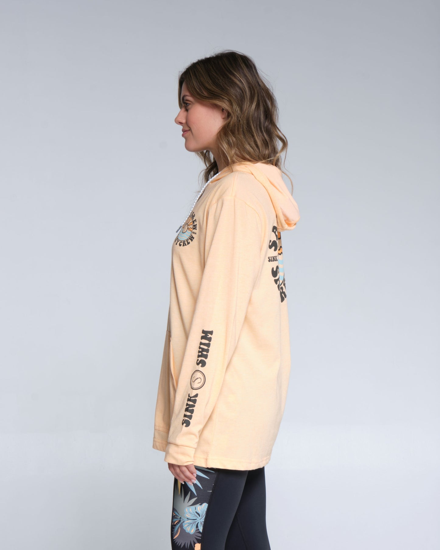 Salty crew Protezione solare SUN WAVES MID WEIGHT HOODY - Apricot in Apricot