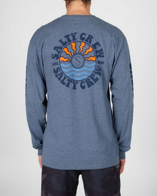 Salty crew T-SHIRTS L/S SUN WAVES PREMIUM L/S TEE - Athletic Heather in Athletic Heather