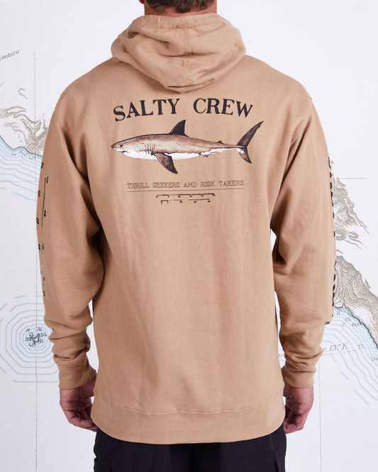 Salty Crew Sweatshirts pour hommes Bruce Sandstone Hood Fleece in SANDSTONE