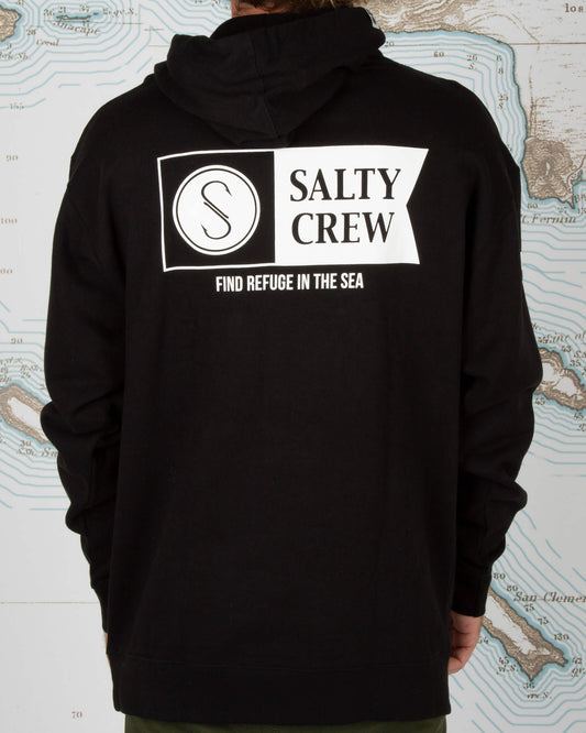 Salty crew Sweatshirts pour hommes Alpha Hooded Black Fleece  in Black