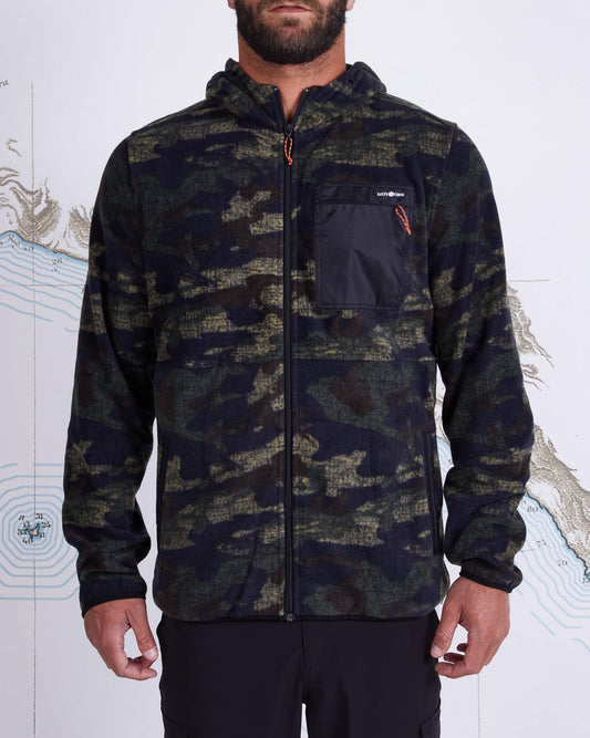 Salty crew Heren Truien EDGEWATER FULL-ZIP HOODED FL in Camo