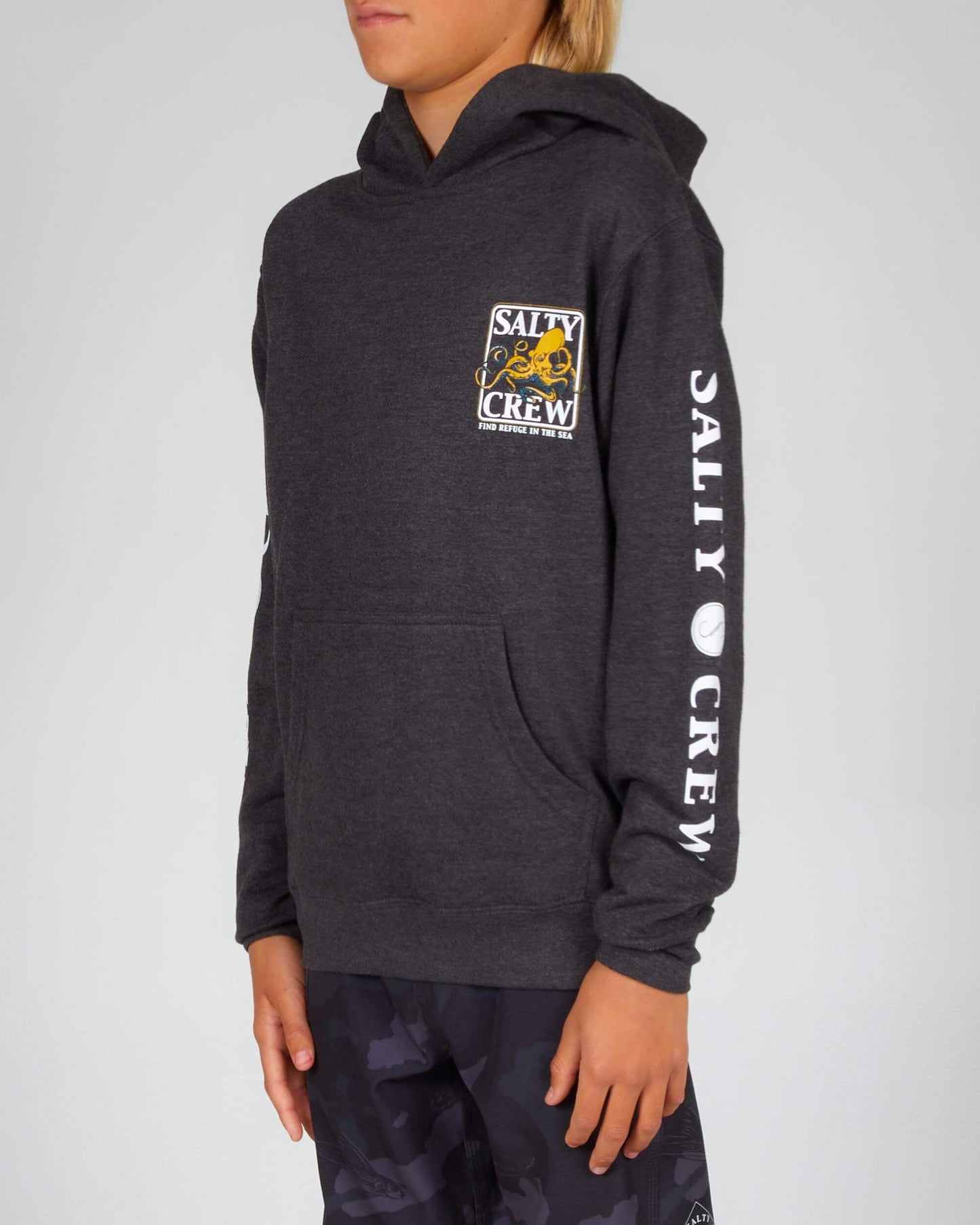 Salty crew FLEECE INK SLINGER BOYS FLEECE  - CHARCOAL HEATHER  in CHARCOAL HEATHER