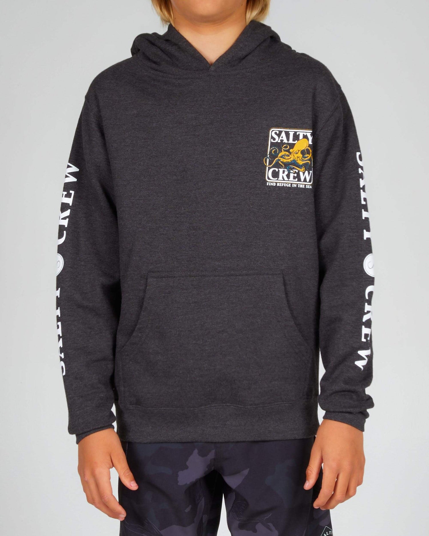 Salty crew FLEECE INK SLINGER BOYS FLEECE  - CHARCOAL HEATHER  in CHARCOAL HEATHER