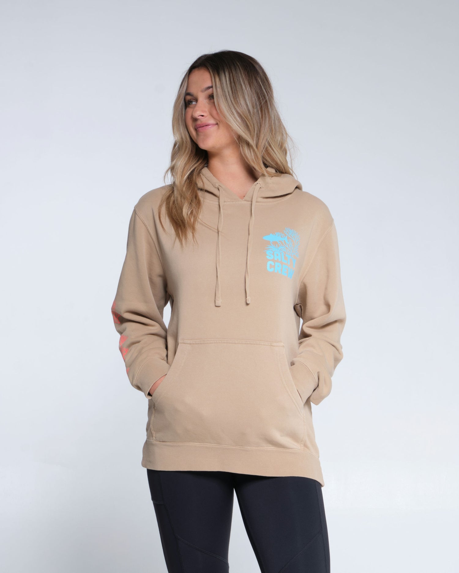 Salty crew FLEECE KELP FOREST BOYFRIEND  HOODY - Sandstone em Sandstone