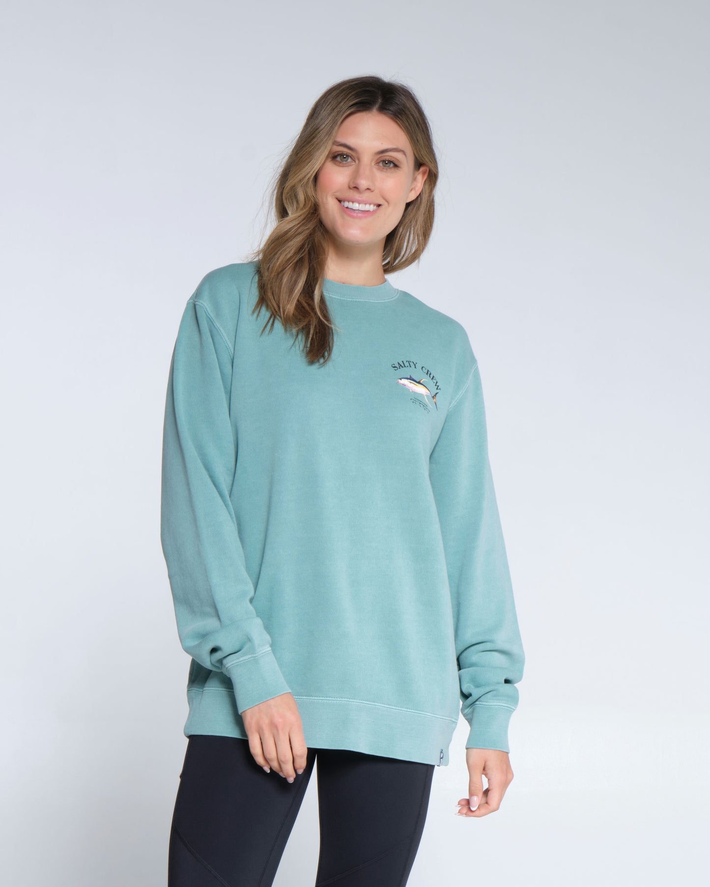 Salty crew FLEECE AHI MOUNT BOYFRIED CREW - Menta en Menta