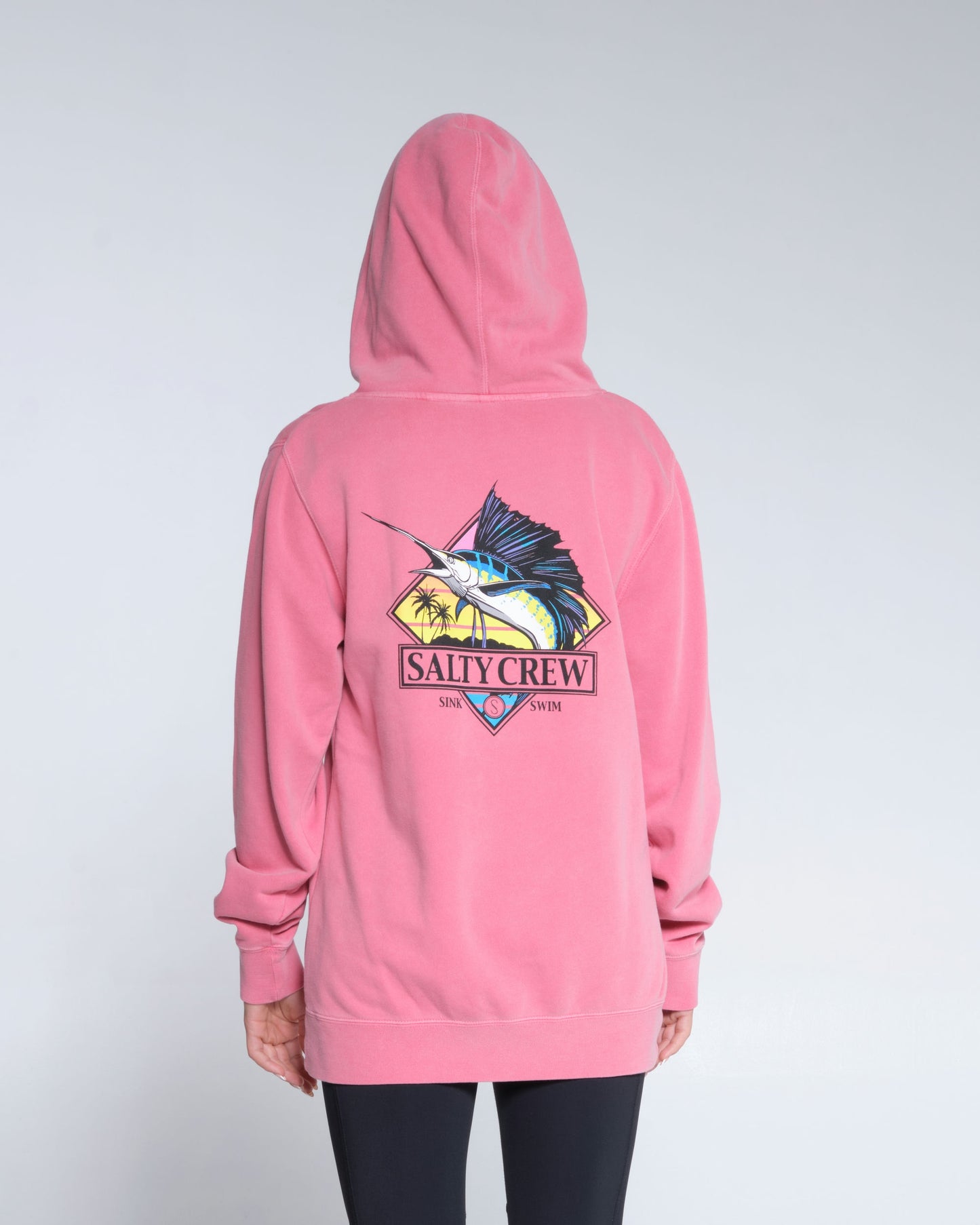 Salty crew FLEECE GO SAILIN BOYFRIEND HOODY - Rosa intenso in Rosa intenso