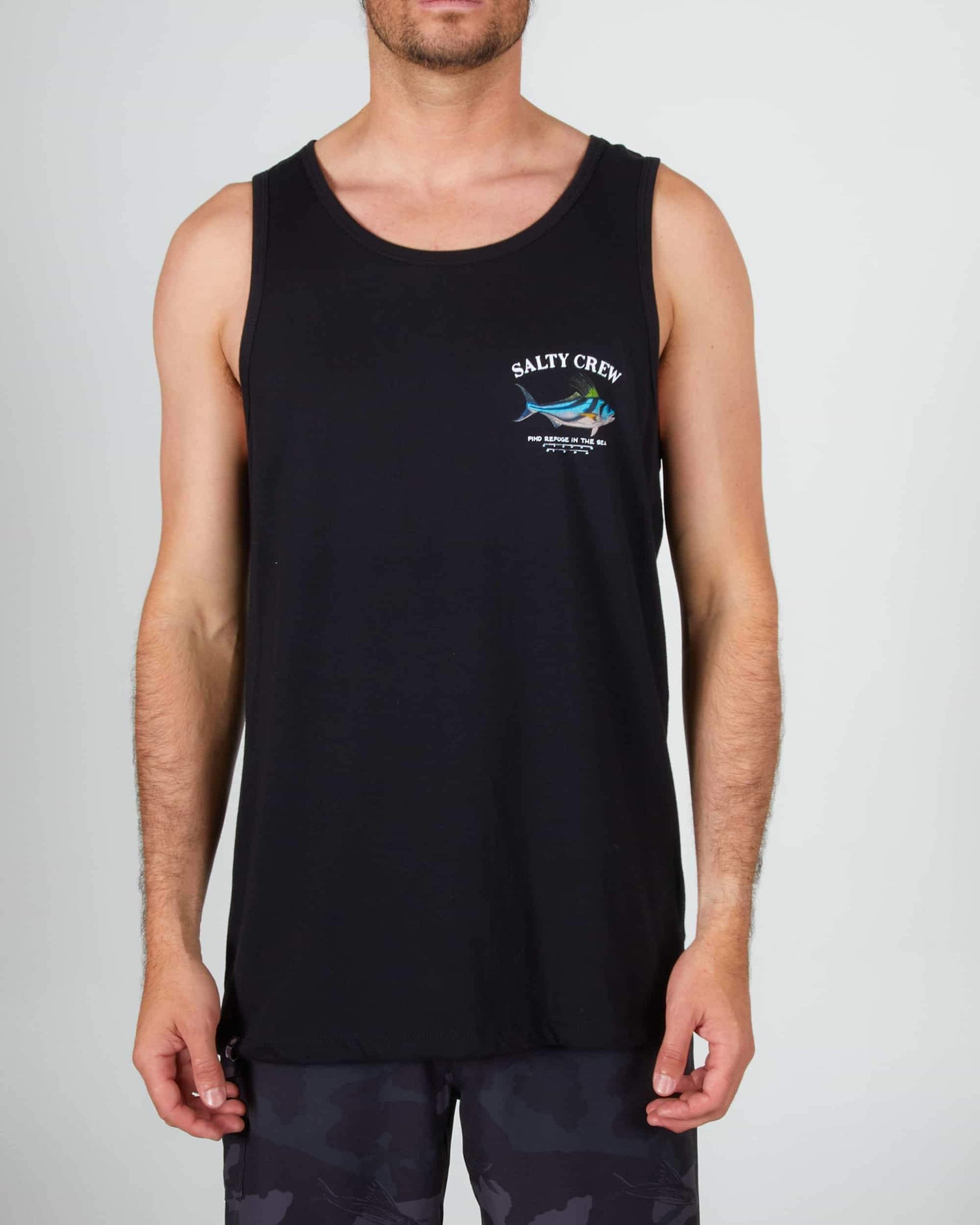 Salty crew TANK STANDARD ROOSTER TANK - Black in Black