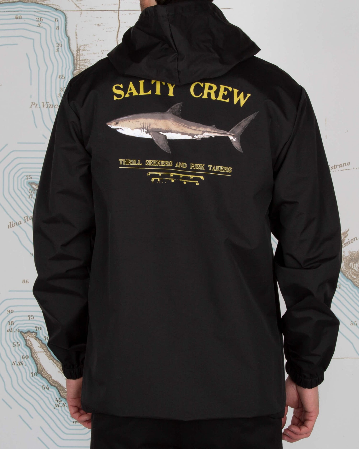 Salty crew Vestes pour hommes Bruce Black Snap Jacket in BLACK
