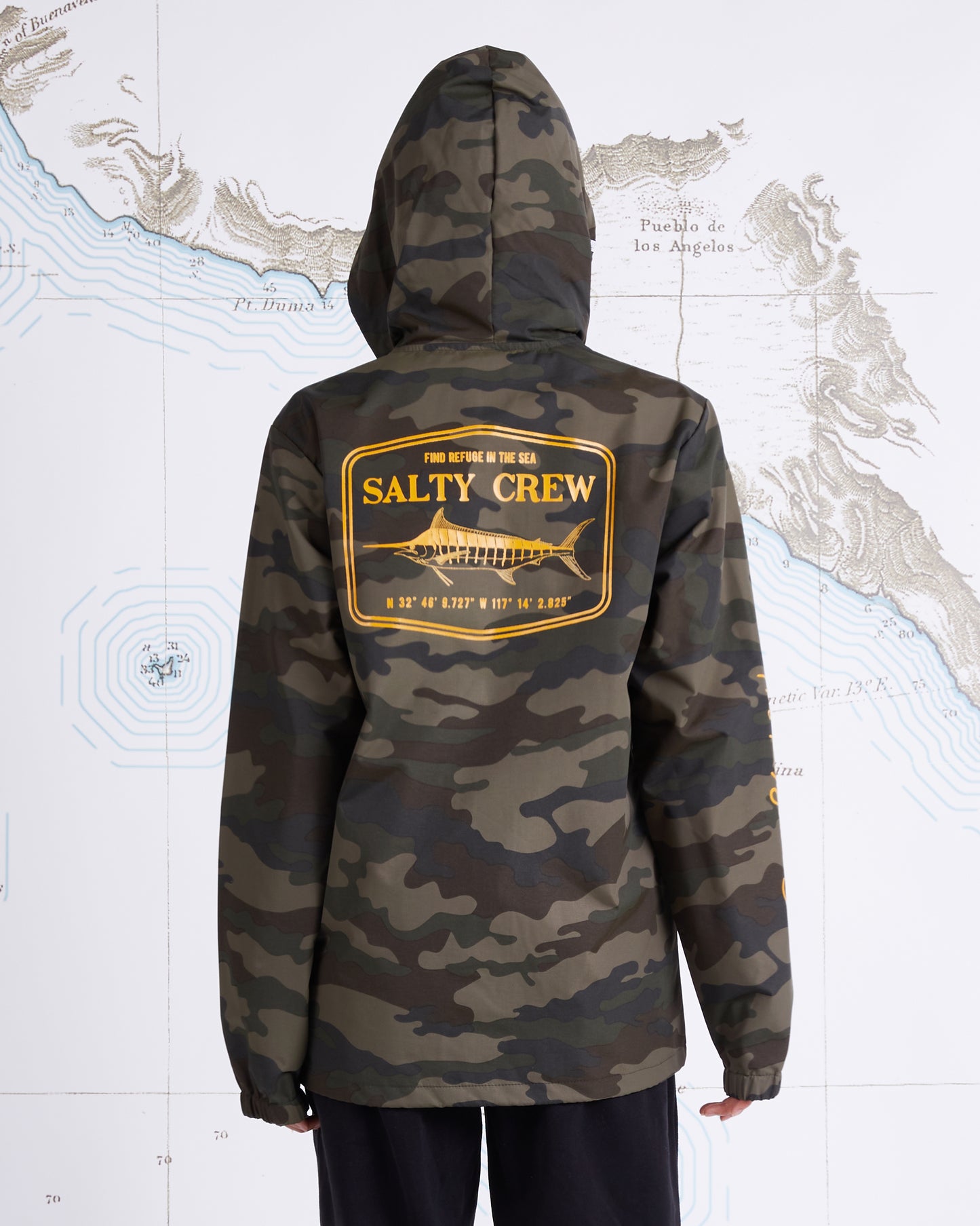 Salty Crew Water Resistant Apparel - Stealth Camo Snap Jacket
