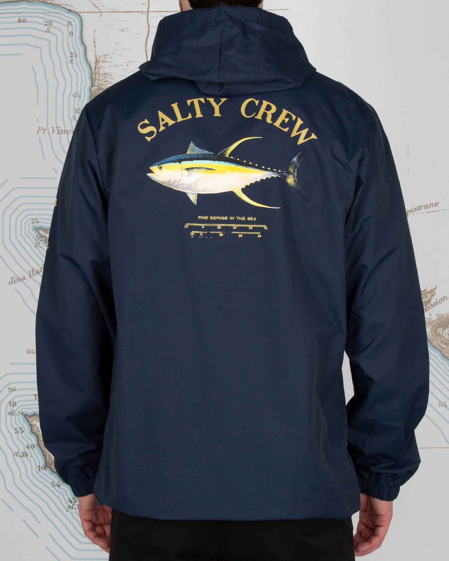 Salty crew Men's Jackets Ahi Mount Navy Snap Jacket in Navy