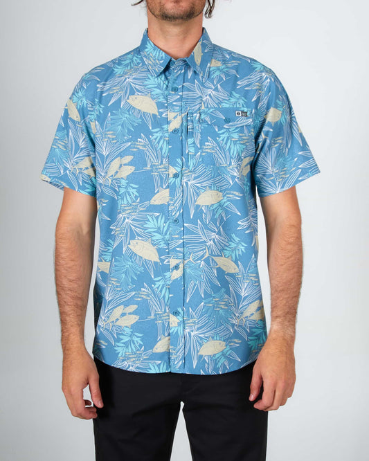 Salty crew WOVEN SHIRTS FEEDING FRENZY UV WOVEN - Schiefer in Schiefer