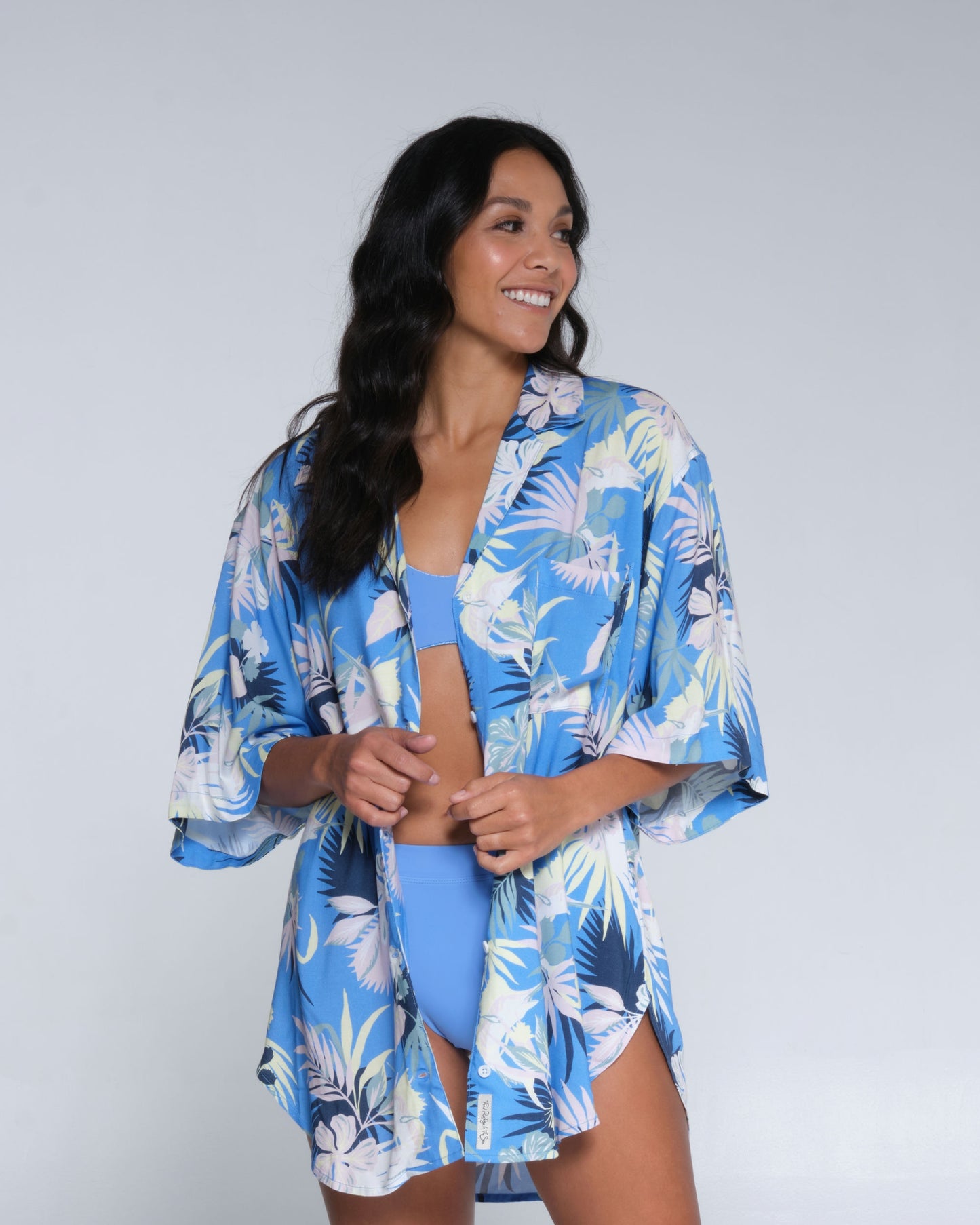 Salty crew Shirt/Dress DESERT ISLAND COVER UP - Bahama Blue in Bahama Blue