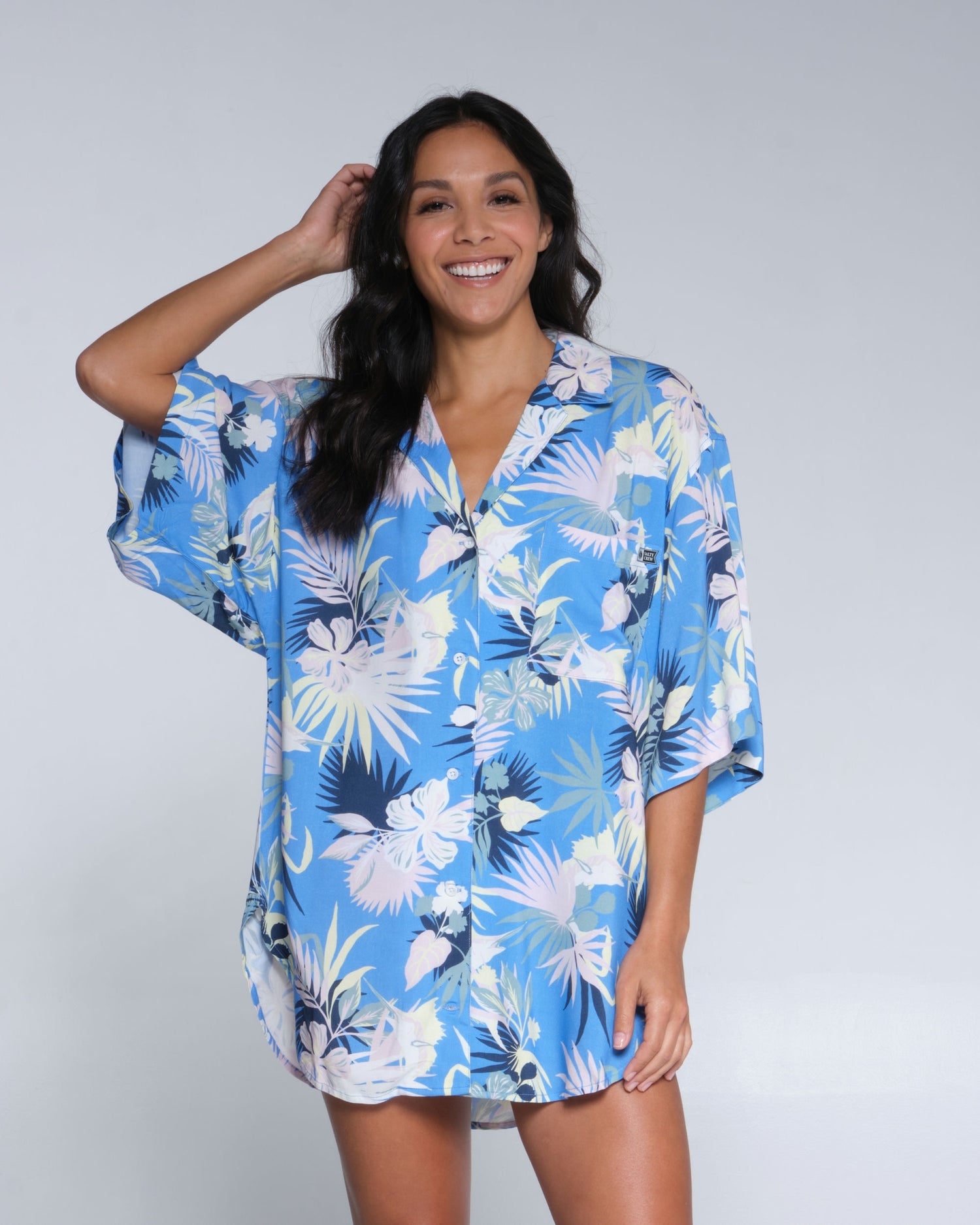 Salty crew Shirt/Dress DESERT ISLAND COVER UP - Bahama Blue in Bahama Blue