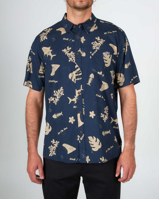 Salty crew WOVEN CAMISETAS TWISTED TIDES WOVEN - Navy in Navy