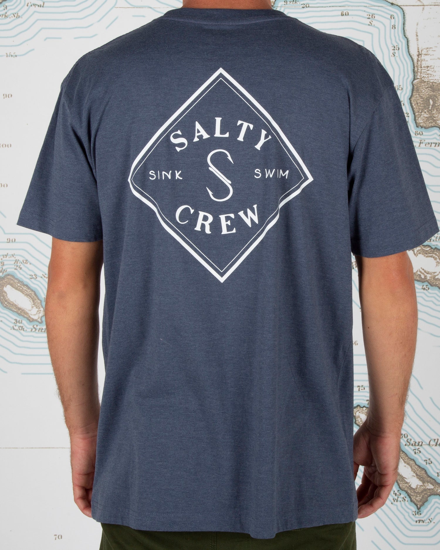 Salty crew Men's Tees Tippet Harbor Heather Premium S/S Tee in Harbor Heather