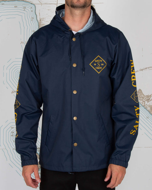 Salty crew Vestes pour hommes Tippet Snap Navy Jacket in Navy