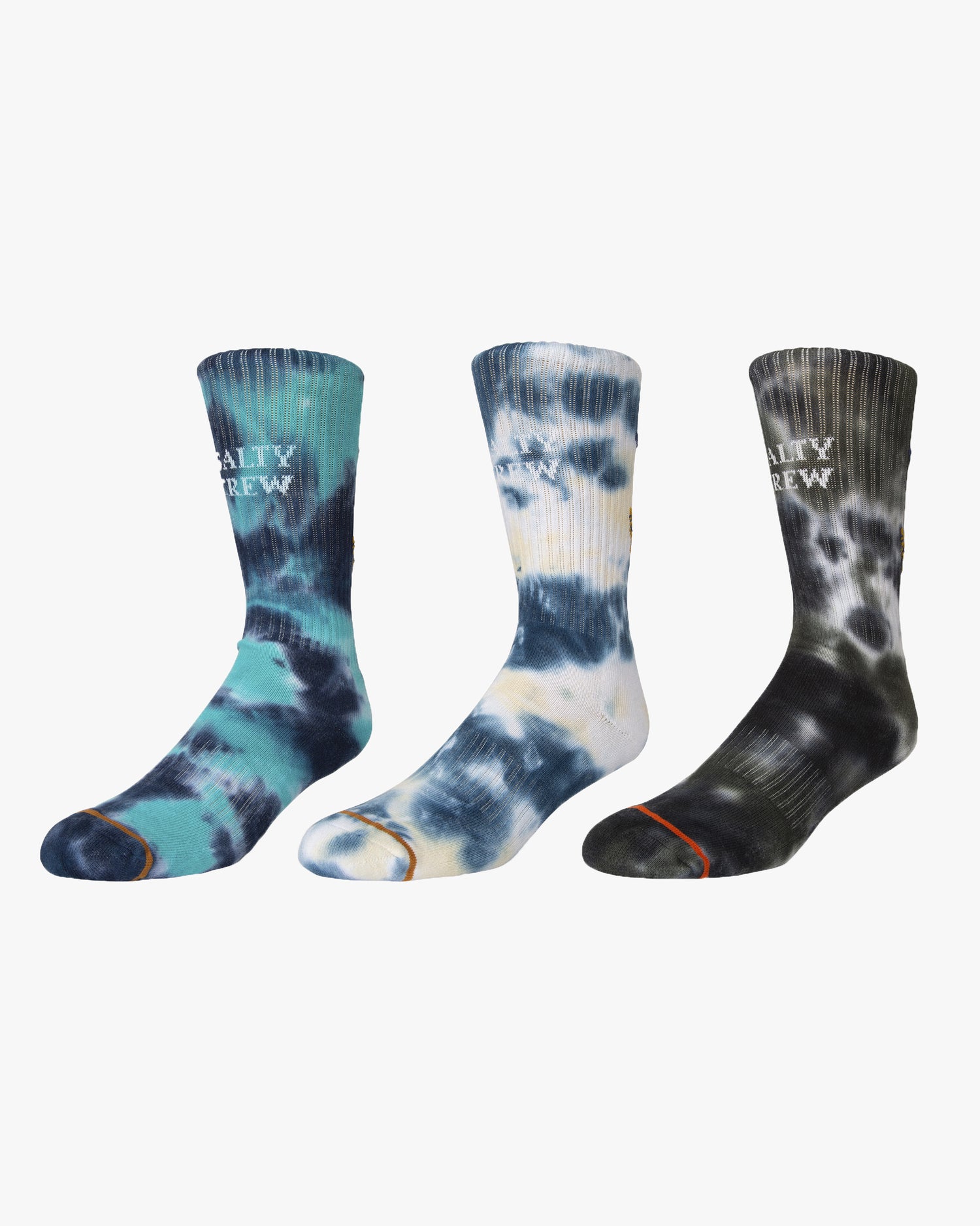 Salty Crew Chaussettes pour hommes TAILED TIE DYE 3 PK SOCK en Assorted