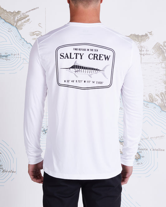 Salty Crew STEALTH L/S RASHGUARD in WHITE