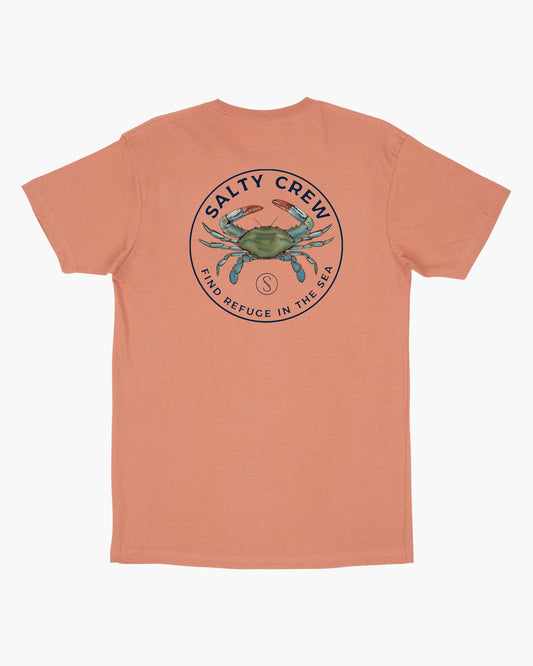 Salty crew Camisetas para hombre Blue Crabber Coral Premium S/S Tee en Coral